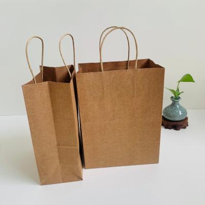 China 100% New Materials Disposible Full Materials Kraft Paper Recycled Paper Bags With Handle Shopping Bags Handle Kraft Paper Bags for sale