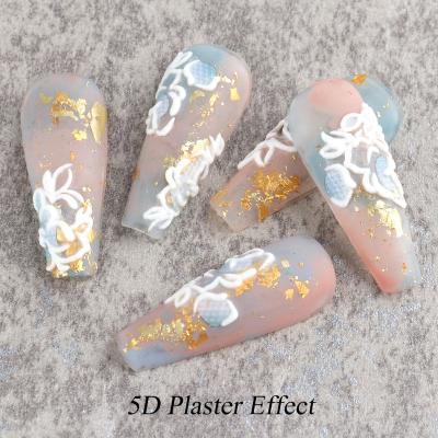 China Easy Apply 5D Etched Nail Stickers Relief Flower Lace Sticker Three-Dimensional Soft And Comfortable Back Embossed Glue Nail Sticker For Nail Art for sale