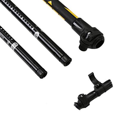 China Durable 6061 Aluminum Yellow Adjustable Lightweight Trekking Pole Canes For Mountaineering for sale