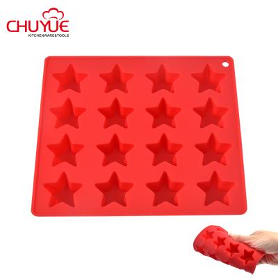 China Disposable Food Grade Pentagram Shape Silicone Cake Baking Chocolate Molds for sale