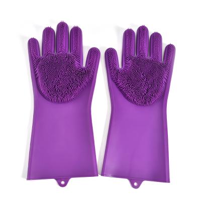 China Hot Selling Hotel Home Kitchen Straining Amazon Kitchen Accessories Tools Cleaning Silicone Dishwashing Rubber Magic Gloves for sale