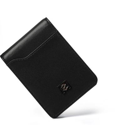 China Other Hot Selling Slim Minimalist Amazon RFID Blocking Genuine Leather Money Clip Slim Card Holder For Men for sale