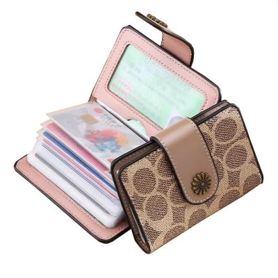 China New Fashion RFID PU Leather Large Capacity ID Card Holder Women's Card Holder Ladies Credit Card Wallet for sale