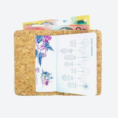 China Fashionable Minimalist Eco-Friendly Colorful Wooden Cover Cloth Natural Vegan Cork Wallet Cork Wallet Passport Holder for sale