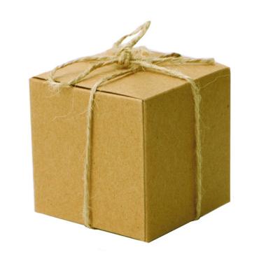 China Eco Friendly Biodegradable Custom Brown Kraft Paper Gift Packaging Box With String for sale