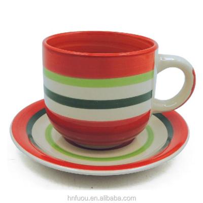 China China Wholesale Disposable Ceramic Tableware 220cc / 350cc Customized Tea Cup And Saucer for sale