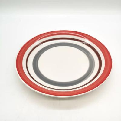 China Wholesale Disposable Porcelain Restaurant Tableware Disposable Dish Plate Wholesale Ceramic Printing Dinner Dish for sale