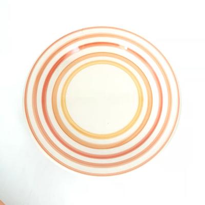 China 10.5 Inch Cheap Wholesale Hand Painting Dish Eco-friendly Porcelain Disposable Nordic Style Disposable Dinner Dish for sale