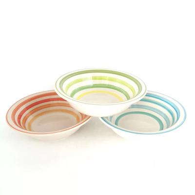 China Disposable high quality special hand painted ceramic boel Nordic design porcelain serving dishes rice bowl for sale