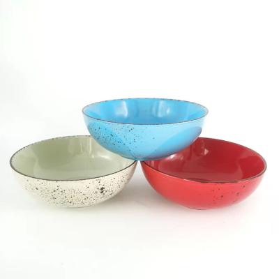 China Wholesale hot sale disposable stock porcelain bowls 7 inch cheap custom ceramic stoneware bowl dish for sale