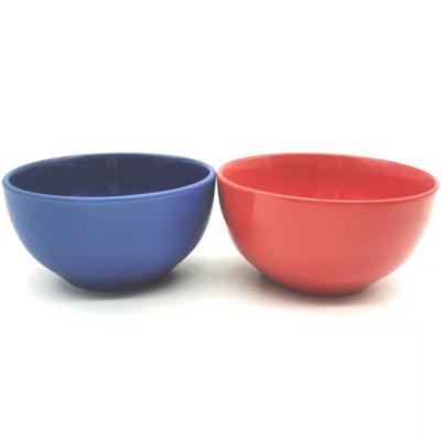 China Red&bule Household Disposable Colorful Glazed Dinnerware Set Dinnerware Soup Bowl Customized Ceramic Rice Bowl for sale