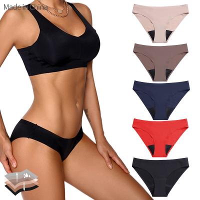 China Wholesale One Piece Absorbent 4 Layers Leak Proof Menstrual Underwear Girls Seamless Period Underpants for sale