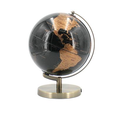 China Hot Selling Rotating PVC World Rotating Antique Metal Base Globe For Table Decoration for sale