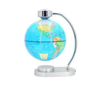 China Hot Selling PVC World Rotating Rotating Suspension Blue Colorful Pattern Background Magnetic Globe For Tabletop Ornaments for sale