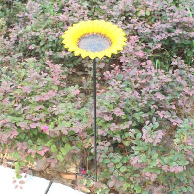 China Rustic cast iron sunflower birdbath feeder /metal sunflower birdbath /sunflower birdbath for garden decoration for sale