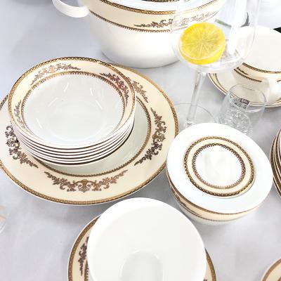 China Viable Customized Royal Logo Price Bone China Dinner Set Tableware Sets Acceptable Porcelain Ceramic Factory for sale