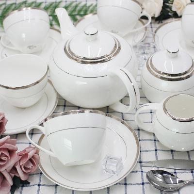 China Longchang Tangshan ceramic dinner set bone china high quality tea or coffee set of china viable cheap prices for sale