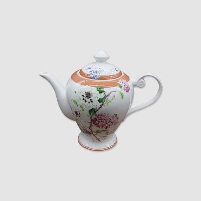 China Viable fine classical luxury porcelain hotel customization soft bone china teapot ceramic coffee pot for sale