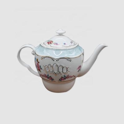 China Latest Design China Factory Wholesale Royal Porcelain Viable Ceramic Coffee Or Teapot Unique Shaped Bone China Teapot for sale