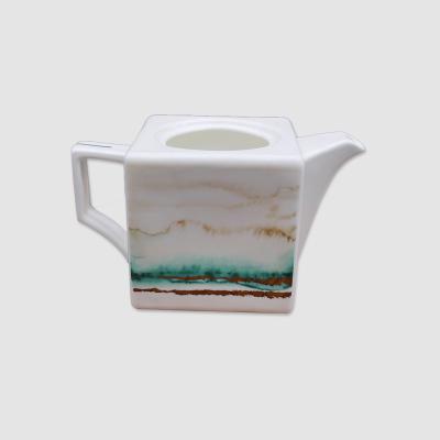 China Viable High-end Customization Bone China Hotel Reusable Restaurant Porcelain Ceramic Tea Coffee Pot for sale