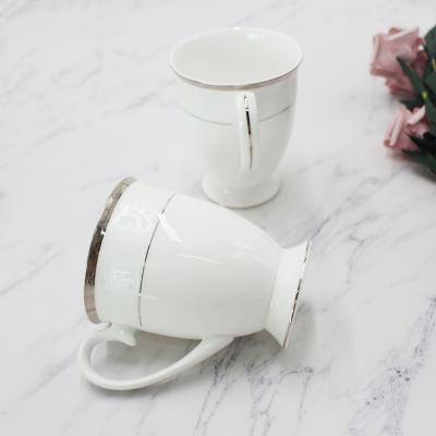 China Longchang Tangshan High Quality Viable White Bone China Porcelain Mug Longchang Tangshan Ceramic Mug for sale