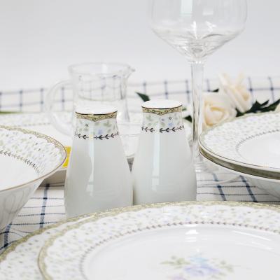 China Sustainable Durable Wholesale Ceramic Dinner Set White Bone China Dining Dishes for sale