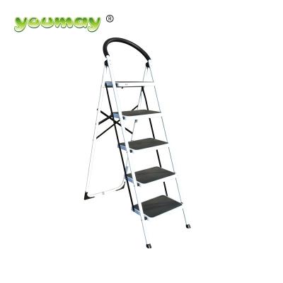 China Detachable Folding Ladders Mobile Stainless Steel Step Stool 5 Folding Step Ladder for sale