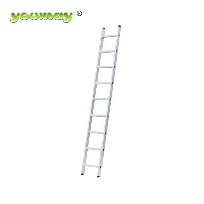 China Folding ladders maximum exterior construction length of 9 feet stand up single section aluminum ladders for sale