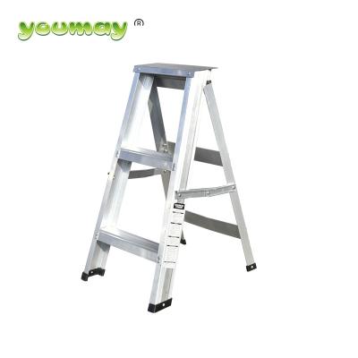 China Hot Selling Heavy Duty Folding Ladders Double Sided Step A Type Ladder Platform Construction Telescopic Ladder for sale