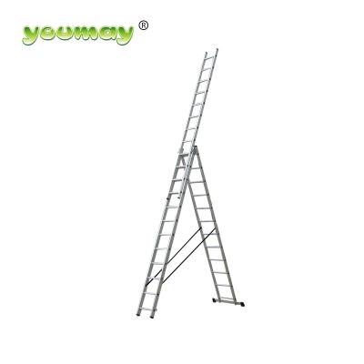 China Folding Ladders Cheap Sale 3 in 1 Combination Aluminum Triple Ladder for sale