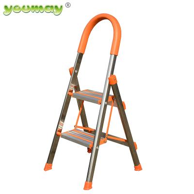 China Folding Ladders EN131 Approved AF0902A Stainless Steel Household Folding Ladder for sale