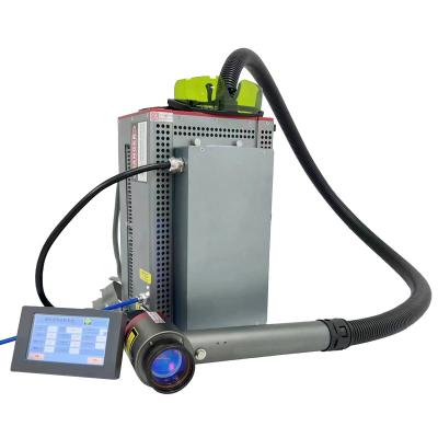 China Rust Paint Oxide Removal 100 Watt Pulsed Fiber Cleaner Backpack Laser Cleaning Machine for sale