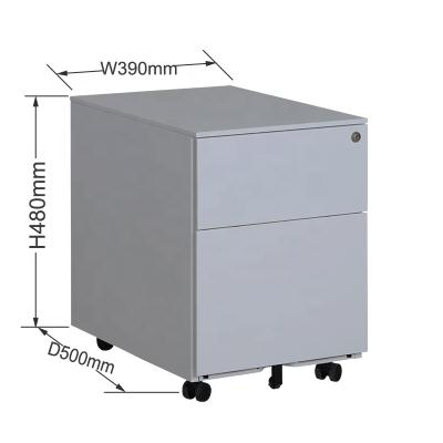 China Morden Simple Small Steel Cabinet In Europe And America Move 2 Drawers Under Table for sale