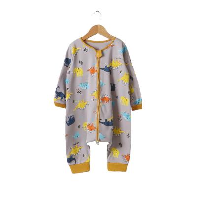 China Dropshipping Sweet Hot Sale On Amazonready Winter Fall Running Wadding Long Sleeve Zipper Baby Animal Print Romper for sale