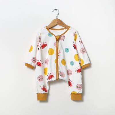 China Fall Winter Dropshipping Colorful Dots Ready Running Wadding Soft Long Sleeve Printed Baby Ribbed Romper for sale