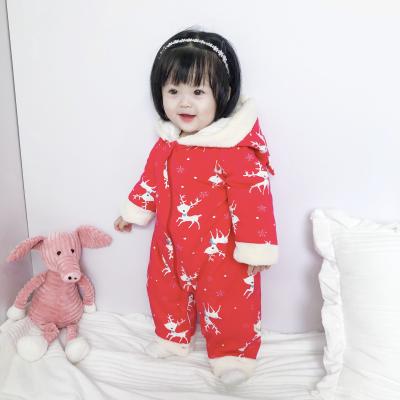 China 100% Winter Baby Clothing Baby Rompers OEM Factory Price Christmas Service Cotton Thermal Babies Rompers for sale