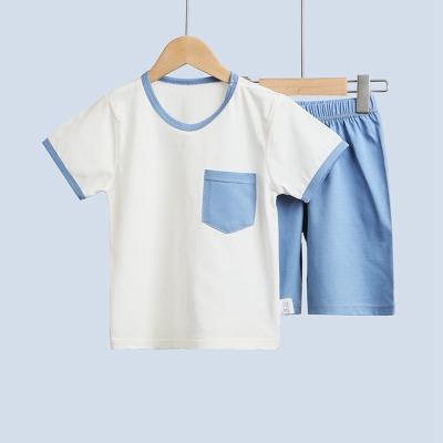 China 2021 New fashion plain color custom logo casual unisex brand name kids clothing sets customized set boy's clothing sets for sale