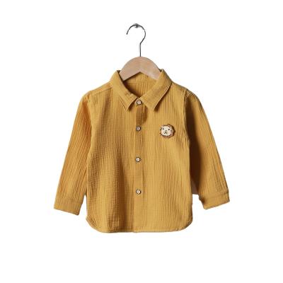 China Factory Experienced Drop Winter Unisex Blue Plain Kid Shirt Long Sleeve Breathable OEM Service for sale