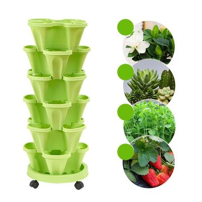 China Strawberry Growing / Vegetables Stacking Vertical Strawberry Planter Flower Pot Hydroponic System for sale