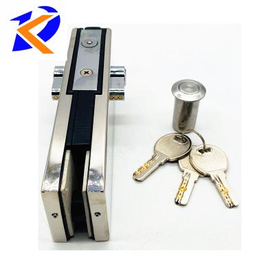 China Modern Aluminum Alloy Frameless Glass Locker Patch Center Fit Door Lock Clamp for sale