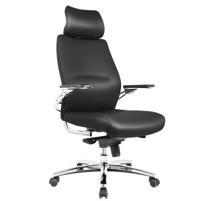 China Adjustable Back Deluxe Leather Executive Boss Office High Ergoup Chair Synthetic Leather Chair (Height) Office Chair for sale