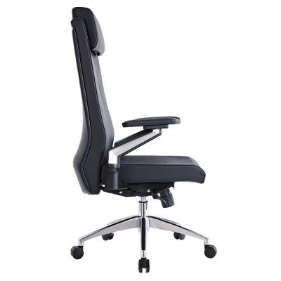 China Ergoup Luxury High Quality Leather (Height) Comfortable Ergoup Black Ergonomic Adjustable Office Chair for sale