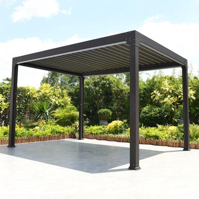 China New Design Easily Assembled Waterproof Pergola 4*4 Shade Terrace Metal Pergola Outdoor Automatic Solar Protection Outdoor Garden for sale