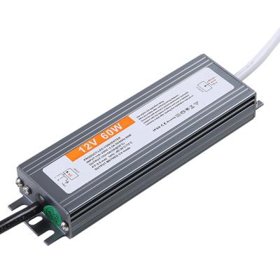 China 12V60W IP67 LED Driver Power Supply With CE ROHS 130(L)*44(W)*21(H)mm for sale