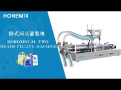 Cosmetics Two Head Filling Machine Piston Horizontal Filling Machine CE