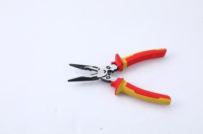 China Red Yellow 6inch Long Nose Pliers VDE Handle Extended Needle Nose Pliers for sale