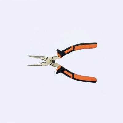 China Gripping 207mm Long Chain Nose Pliers Nickle Plated Cable Lug Crimping Tool for sale