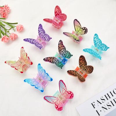 China Popular Unique Hair Accessories Butterfly Hair Clip Pretty Exquisite Clip Hairpins Plastic Claw Temperament Hair Hair Accessories for sale