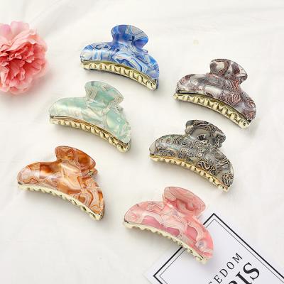 China Hair Accessories Customized Vintage Tortoiseshell Hair Clips Women Girls Hair Claw Eco-Friendly Clips for sale