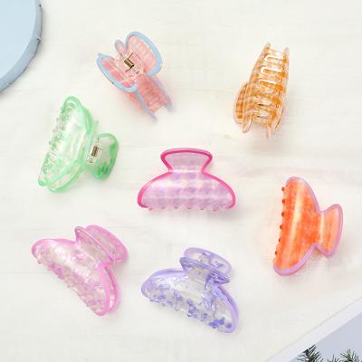 China Hair Accessories Accept OEM Hair Accessories Non Slip PVC Hair Jaw Claw Single Hair Clips With Logo for sale